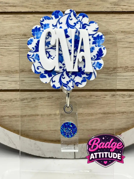 (2D) CNA- Blue Floral - Without Beads