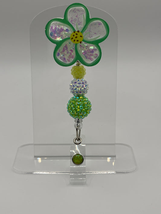 Flower-Green Glitter Shaker