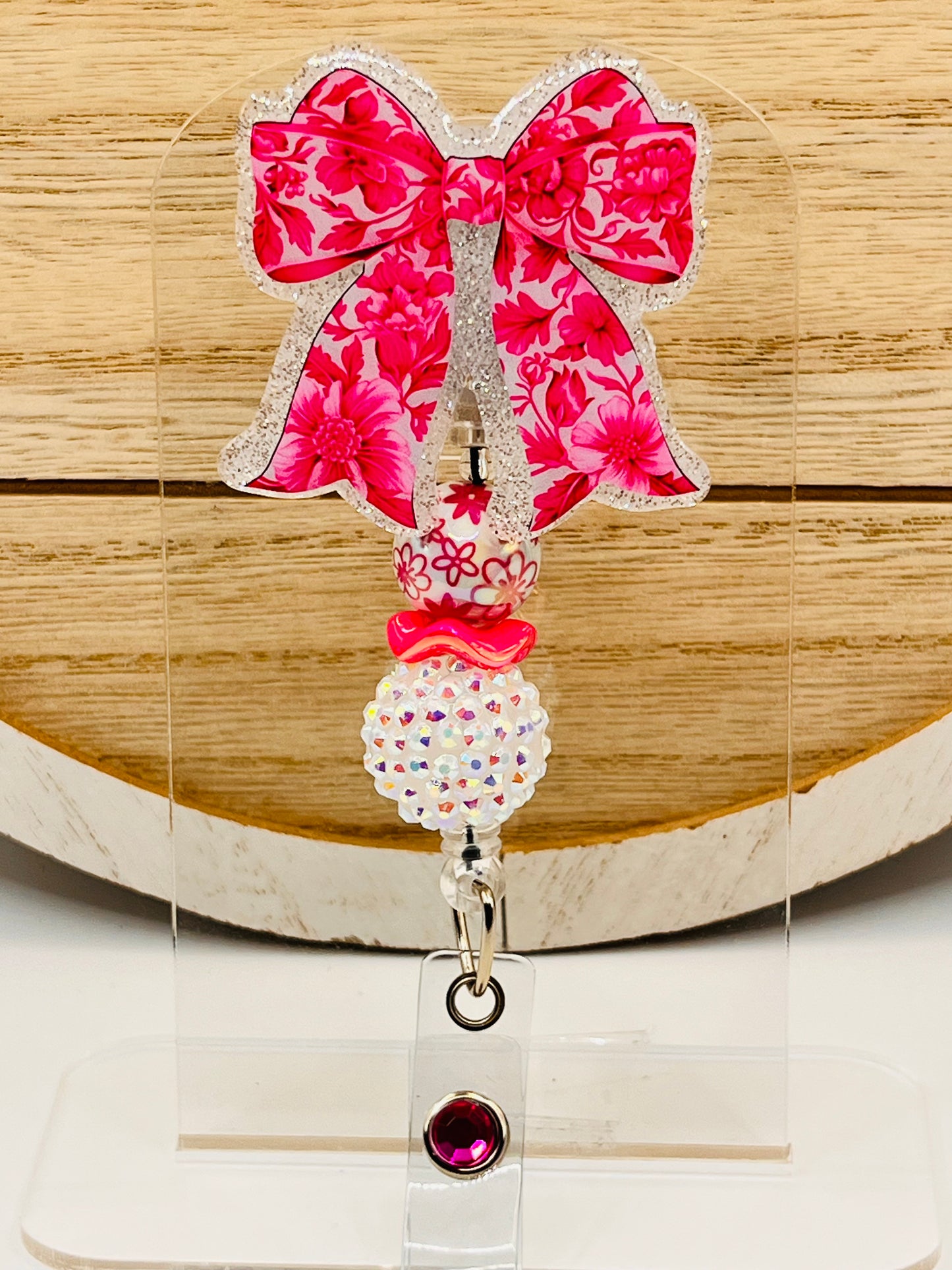 Pink Floral Bow