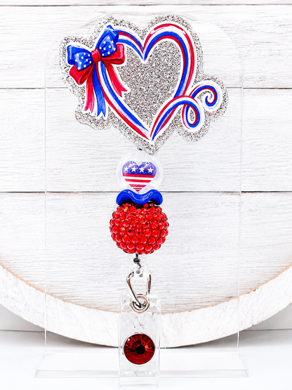 Heart-Red, White & Blue