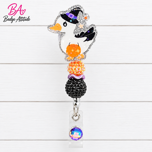 Witchy Goose-Silver Glitter