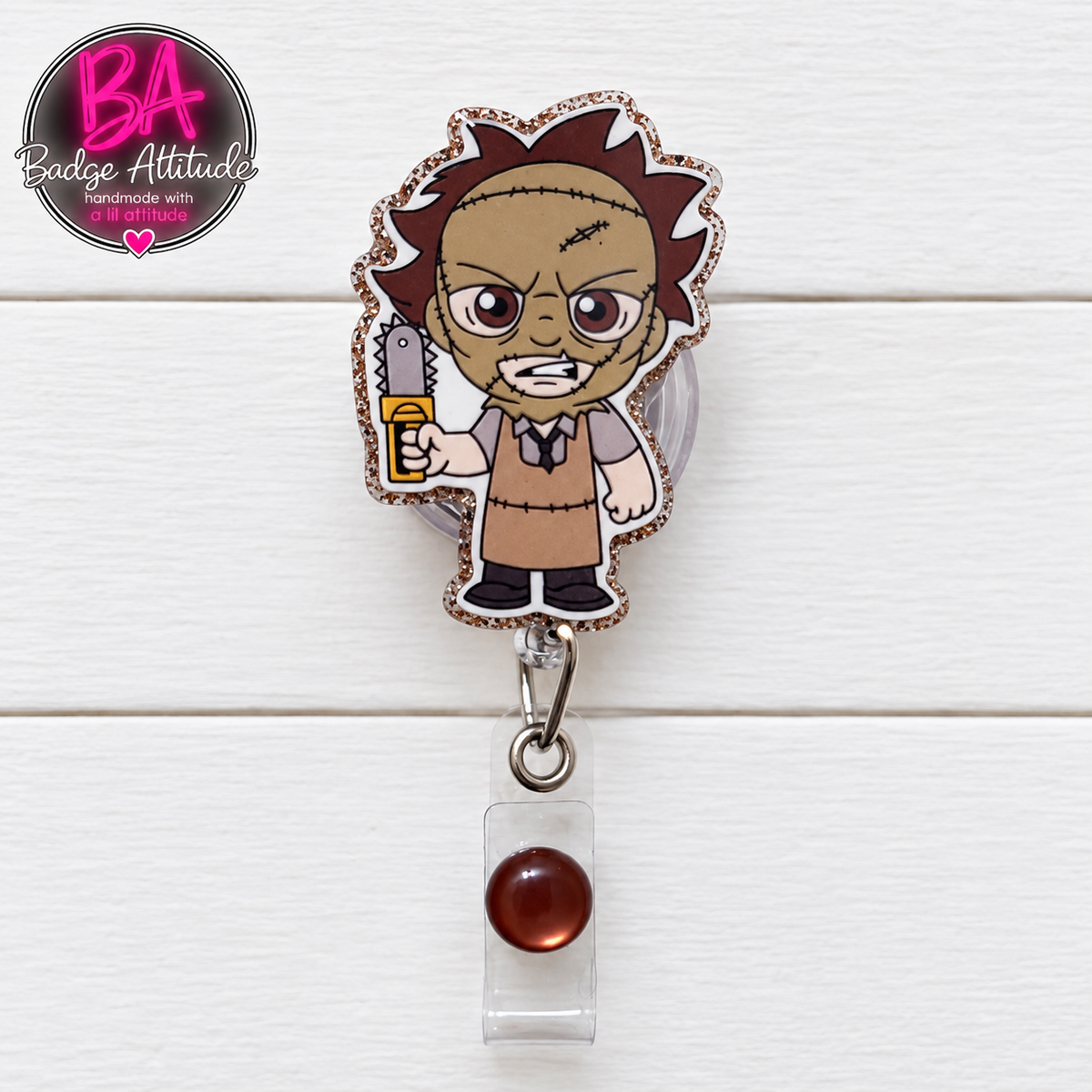 Saw-Halloween Handmade Acrylic Badge Reel ID Holder
