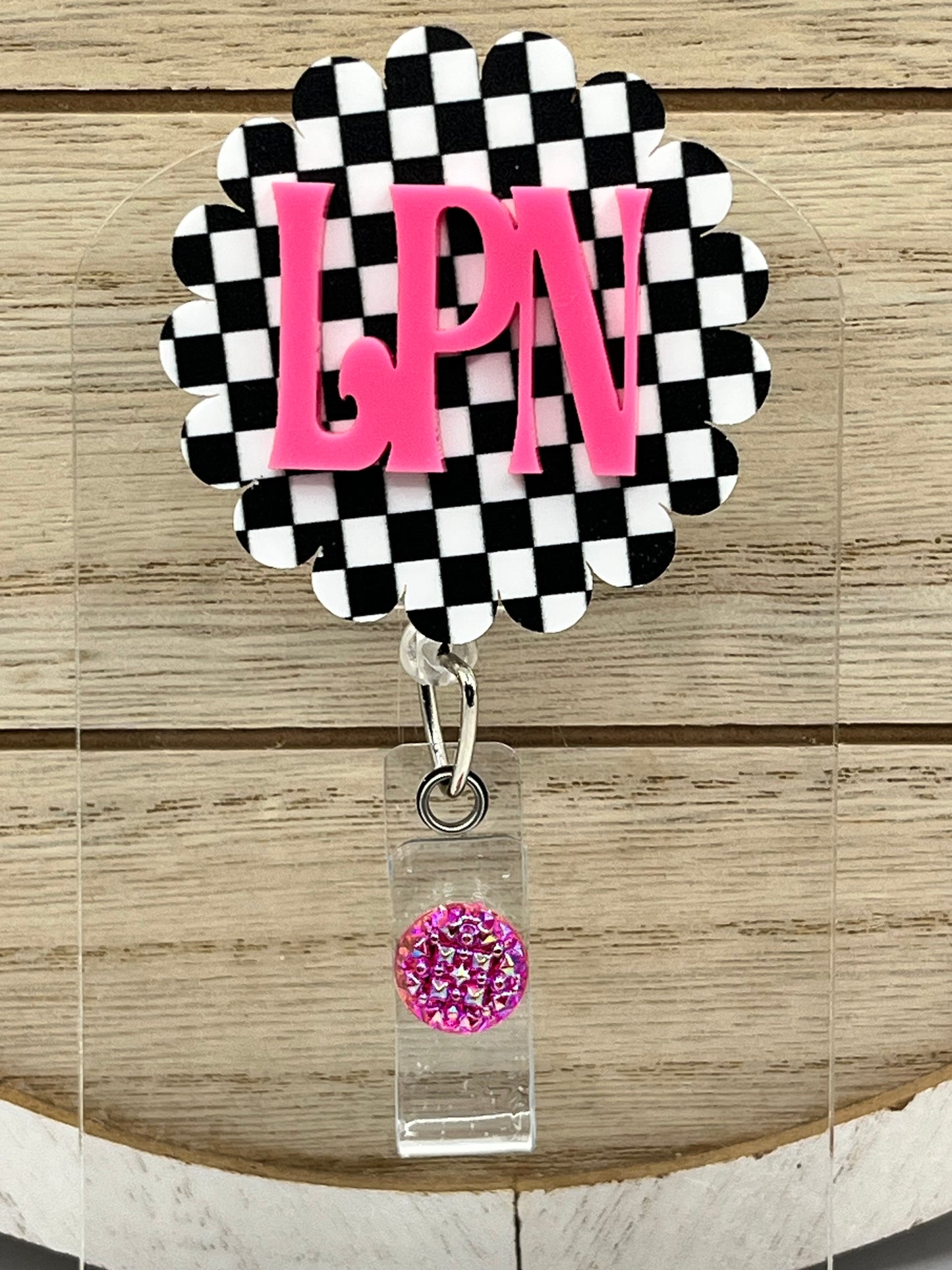 (2D) LPN- Pink Black and White Checkered