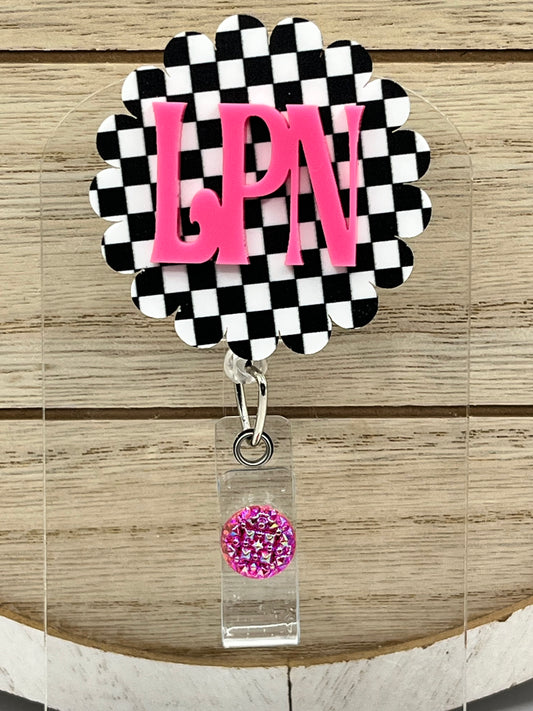 (2D) LPN- Pink Black and White Checkered