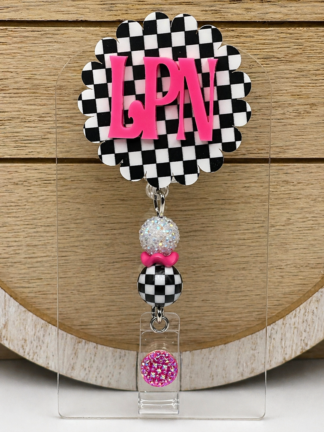 (2D) LPN- Pink Black and White Checkered